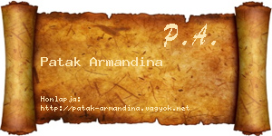 Patak Armandina névjegykártya